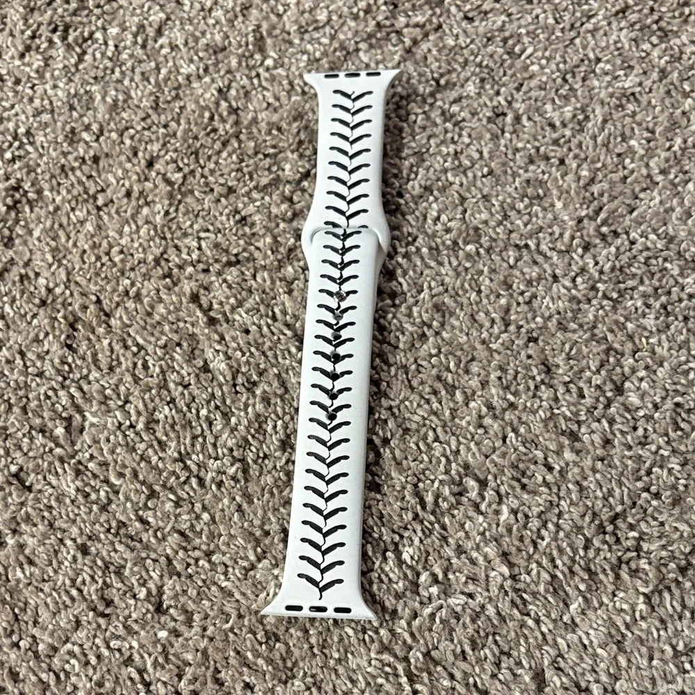 White Sports Silicone Wristband with Black Stitch Accent
